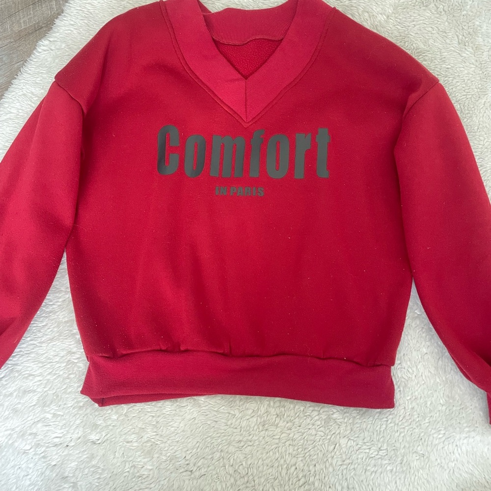 SHEIN Red Off-the-Shoulder Sweater
